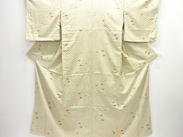 JAPANESE KIMONO / KOMON / SEIGAIHA & FOLDING FAN